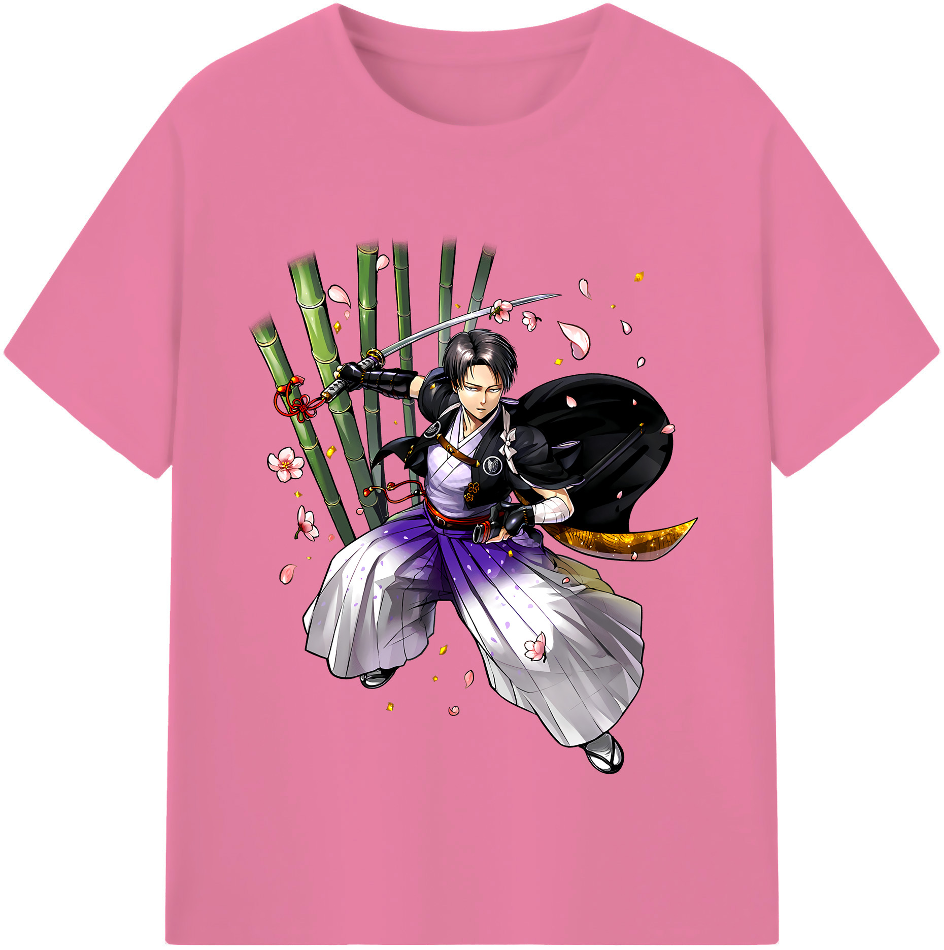 （画像用） 進撃の巨人 リヴァイ·アッカーマン Attack on Titan Levi Ackerman 綿100％半袖Tシャツ（フロントプリント）
